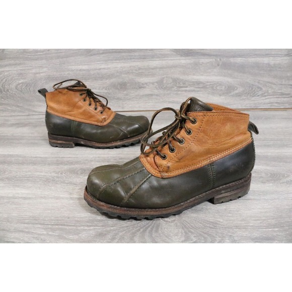 Men’s Frye Warren Low Duck Boot Brown Deep Green Size 10.5 D - Picture 1 of 11